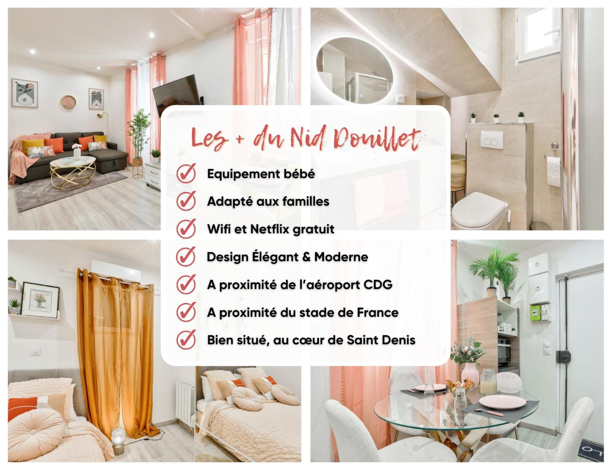 Le Nid Douillet Appartement Confortable A 5 Min Du Stade De France Et Proche De L'Aeroport Cdg Saint-Denis  Zewnętrze zdjęcie