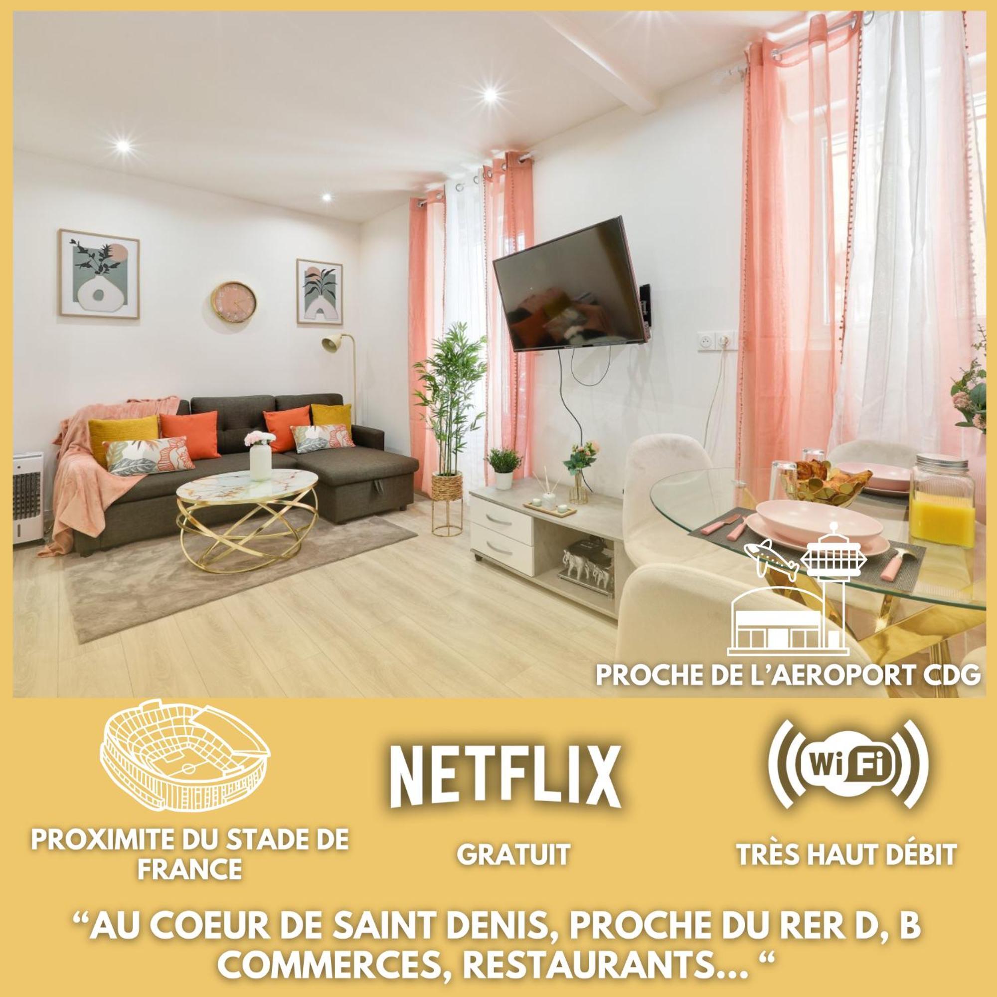 Le Nid Douillet Appartement Confortable A 5 Min Du Stade De France Et Proche De L'Aeroport Cdg Saint-Denis  Zewnętrze zdjęcie